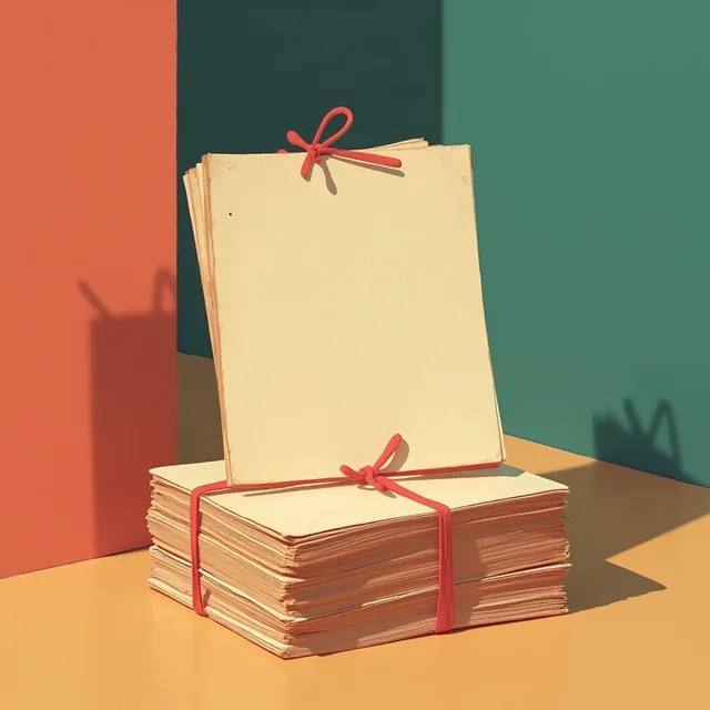 A stack of index cards bound with a rubber band